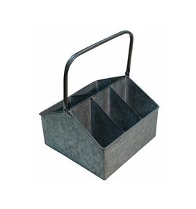 Porte-bouteilles de vin en métal industriel, rectangulaire, multi-compartiments, durable, organisateur de cuisine, type support avec poignée - Product Image 1