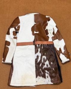 OEM ODM Cowhide <b>Long</b> Coat Leather <b>Jacket</b> for <b>Mens</b> Hair on Hide Cow Boy Leather <b>Jackets</b> <b>Long</b> Coat - Product Image 3