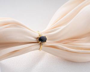 Anillo de Piedra de Oro Azul Medianoche, Anillo de Piedras Preciosas Inspirado en la Galaxia con Detalles en Piedra de Oro Azul Nocturno, Plata de Ley 925, Chapado en Oro de 14K - Product Image 6