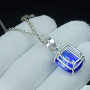 จี้แทนซาไนต์ทรงหรูหราแบบมินิมอล สร้อยคอคริสตัลทำมือ ของขวัญประจำเดือนธันวาคม เครื่องประดับ - Product Image 5