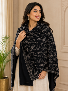Women's Long Black Cashmere Eco-Friendly Winter <b>Wrap</b> <b>Shawl</b> & Scarf - Product Image 2