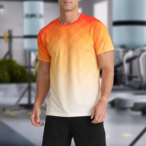 T-shirts décontractés pour hommes, coupe régulière, en maille respirante, style hip-hop streetwear, personnalisables, à épaules tombantes, pour la gym et l'entraînement - Product Image 4
