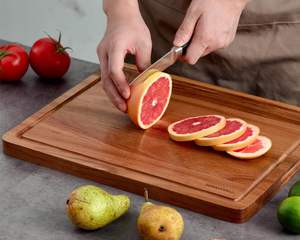 Wooden Chopping <b>Block</b> Sturdy Construction Square <b>Shape</b> 1.3cm Thick Dishwasher Safe Non-Toxic Easy to Clean - Product Image 2