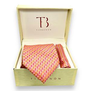 Ensemble cravate et pochette en soie pour homme, motif géométrique, luxe, formel, mariage, affaires, accessoires cadeau pour homme - Product Image 3