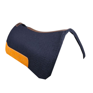 Tapis de selle tout usage bleu avec panneau orange doublé polaire – Tapis de selle pour l'équitation – Produit très demandé - Product Image 1