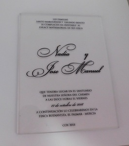 Tarjetas de Invitación de Boda de Acrílico de Lujo, Invitaciones de Acrílico Transparente Personalizadas, Impresión UV, Tarjetas para Eventos Premium, Suministro al por Mayor - Product Image 5