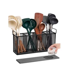 ที่วางช้อนส้อมเหล็กแบบมินิมอลสำหรับตกแต่งเคาน์เตอร์ครัวอย่างเรียบง่าย ช่วยจัดวางอุปกรณ์อย่างสะดวกและสวยงาม - Product Image 1