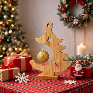 Hot Sale on Tabletop Wooden <b>Christmas</b> <b>Tree</b> Decor for Home Office Holiday <b>Table</b> Centerpiece and Festive Display Available For Sal - Product Image 4