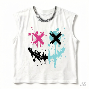 ออกแบบโลโก้คุณภาพสูงตามสั่ง เสื้อกล้ามออกกำลังกายแบบยูนิเซ็กซ์ เสื้อผ้าฟิตเนส ผ้าฝ้ายถัก ปักด้วยเครื่องจักร ป้องกันการเป็นขุย - Product Image 1