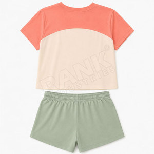Nuevo Diseño Profesional, Conjuntos de Camisetas y Shorts para Mujer al por Mayor, Precio Bajo, MOQ Bajo, Conjunto de 2 Piezas, Conjuntos de Algodón para Mujer - Product Image 2