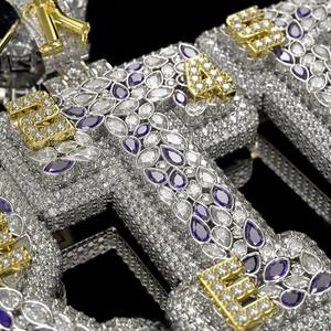 Colgante de Letra Grande Personalizado de Plata S925 con Moissanita VVS, Diseño de Dibujos Animados 3D, Número o Foto, Joyería Hip Hop de Moda - Product Image 3