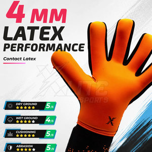 New Men Women Youth Football Soccer Goalkeeper Training Gloves Leather Palm Grip Full Finger Non-Slip for Practice <b>Games</b> - Product Image 2