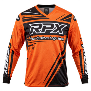 Camiseta de Motocross Naranja de Manga Larga para Hombre, Secado Rápido, Impresión por Sublimación, Camiseta de Carreras para Motociclismo - Product Image 3