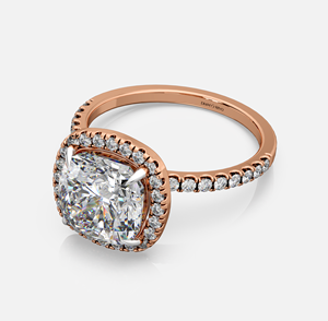 Bague de fiançailles ou d'anniversaire en or massif 18 carats plaqué rhodium avec diamant taille coussin de 1,25 carat, certifiée IGI - Product Image 2