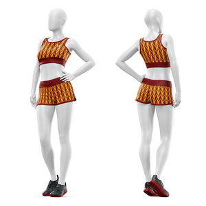 Conjunto de Top Deportivo y Pantalones Cortos de Yoga para Mujer con Logotipo Personalizado, Transpirable, para Gimnasio, Fitness, Ejercicio, Ropa Deportiva, Venta al Por Mayor, OEM - Product Image 1