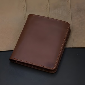 Genuine Cowhide Leather <b>Trifold</b> <b>Wallet</b> <b>Men</b> Luxury ID Window Zipper Purse Short Male Clutch Coin Pocket Card Holder Wholesale - Product Image 1