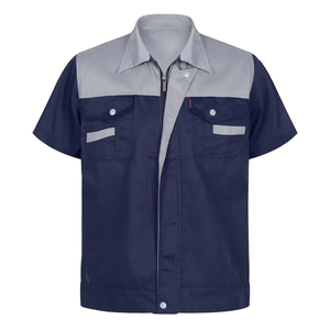 เสื้อเชิ้ตนิรภัยแขนสั้นสำหรับเจ้าหน้าที่รักษาความปลอดภัยสนามบิน ถนน และจราจร ระบายอากาศได้ดี มีไซส์ใหญ่สำหรับผู้ชาย ผลิตโดยผู้ผลิตเสื้อผ้าทำงาน - Product Image 1