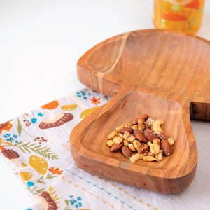 Acacia Wood Fish Shaped Serving Bowl with Compartments Handcrafted Divided Wooden <b>Platter</b> for Snacks Desserts Serving - Product Image 4