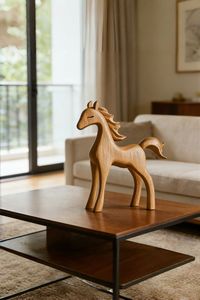Centre de table décoratif en bois fait main en forme de cheval pour hôtel, restaurant, mariage et décoration de table festive - Product Image 4
