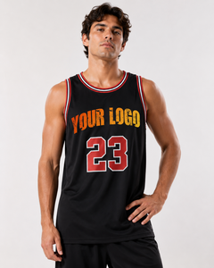 Custom Men's Basketball Jersey&Nicker Sleeveless Top With Name&Number And Logo Front Print Breathable <b>Polyester</b> Sportswear - Product Image 5