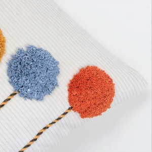 Funda de Cojín Cuadrada de Algodón 100% con Borde Bordado a Mano, Estilo Boho, Color Amarillo Mostaza y Marfil, con Borlas, para Sofá, Decoración del Hogar, con Cierre de Cremallera - Product Image 2
