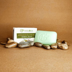 สบู่อาร์แกนออยล์ผสมน้ำมันมะกอก ช่วยให้ผิวขาวกระจ่างใสและชุ่มชื้น กลิ่นหอมสดชื่น สบู่ก้อนทำมือสำหรับล้างมือ - Product Image 4