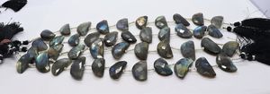 Perles de labradorite naturelle facettées, sculptées en forme de demi-lune, 12x25 mm, pierres fantaisie, 11 perles, perles de labradorite pour bijoux - Product Image 5