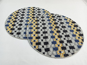 Cute Blue <b>Yellow</b> Pineapple Beaded Embroidery Handmade Luxury Eco-Friendly Thin Placemats Mug Rug Coaster Custom Design Home - Product Image 2