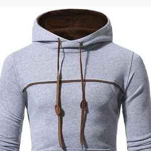 Nouvel arrivage : Sweat à capuche zippé épais pour homme, en polaire unie brodée, élégant avec design audacieux - Product Image 1