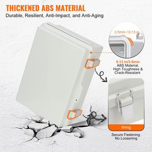 "IP55-rated ABS <b>Plastic</b> Electrical <b>Enclosure</b> Box with Hinged Cover & Stainless Steel for Outdoor Use" - Product Image 4