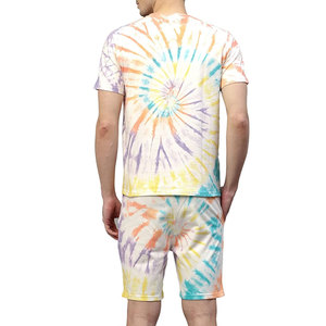 Premium Mens Tie Dye Casual Wear <b>Set</b> Custom Logo T Shirt Shorts Summer Sportswear OEM Factory Direct - Product Image 2