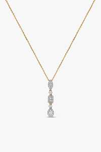 Three Shape Diamond Pendant <b>Necklace</b> Pave Cluster Set Solitaire Everyday Tiny Cable <b>Chain</b> Layering Jewelry 14K 18K Solid Gold - Product Image 5