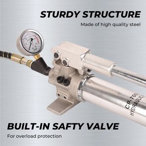 Pompe hydraulique manuelle à simple action CP-700 avec manomètre, pompe hydraulique manuelle - Product Image 6