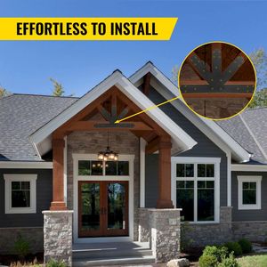 Connettore Decorativo Nero Verniciato a Polvere per Tettoie e Gazebo, Staffa per Traliccio in Acciaio da 4mm/0.16'' con Passo 12:12 - Product Image 4