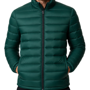 Chaqueta de plumón verde oscuro impermeable para hombre, ligera, cálida, cortavientos, chaqueta acolchada lisa para hombre, ropa exterior. - Product Image 2