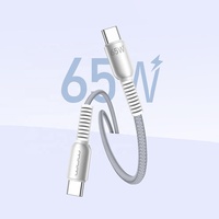Câble de charge ultra-rapide Type-C vers Type-C en nylon tressé durable, 1 mètre, PD65W, pour appareil photo et écouteurs – Vente rapide, directement de l'usine