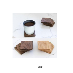 Handcrafted Wooden Round Drink Coasters (<b>Set</b> of <b>6</b>) With Decorative Holder Tabletop Coasters <b>for</b> Tea Coffee Cups. - Product Image 4