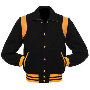 Chaqueta Varsity de Béisbol de Cuero para Hombre, Estilo Urbano, con Parche Bordado OEM, Logotipo Personalizado, Camuflaje y Dibujos Animados - Product Image 5