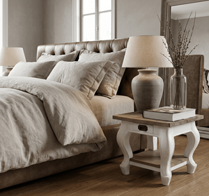 Mesa de Centro Moderna de Madera Maciza Ello con 1 Cajón de Almacenamiento, Acabado Natural en Madera de Teca, Muebles Minimalistas para Sala de Estar - Product Image 2