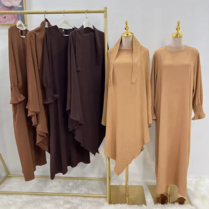 Ensemble Djellaba ample et décontractée pour l'Aïd avec Hijab intégré, Robe de prière, Vêtement musulman pour femme, Abaya, Khimar, Burqa modeste, Vêtements islamiques - Product Image 2