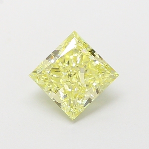 Diamant de laboratoire jaune vif fantaisie en gros, taille princesse, 4,00 carats, certifié, diamant non monté pour la création de bijoux sur mesure - Product Image 1