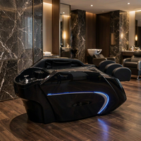 Lit de massage électrique pour shampoing avec massage du dos 4D et massage des jambes par airbag, lit de lavage capillaire de luxe pour spa, bassin de spa en acrylique