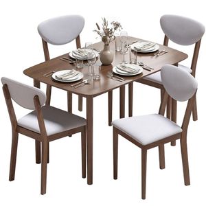 Set da pranzo moderno in 5 pezzi grigio chiaro, tavolo e sedie per cucina e soggiorno - Product Image 5