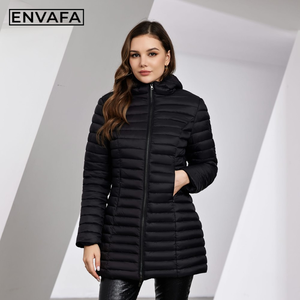 Chaqueta Corta Acolchada Reversible Impermeable para Mujer, Chaqueta de Invierno Cálida con Capucha, Cortavientos, Moderna y a la Moda - Product Image 5