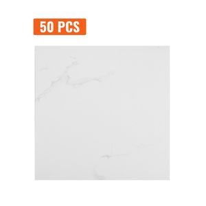 Piastrelle Autoadesive in Vinile Effetto Marmo Bianco 12x12 Pollici, 50 Pezzi, Spessore 1,5mm, Kit Fai-da-Te per Pavimenti da Cucina - Product Image 1