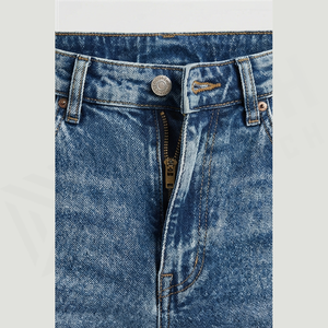 Men's Slim Fit High Waist Distressed Ripped Straight Leg Denim Jeans Cotton Casual <b>Spring</b> Style Pants - Product Image 4