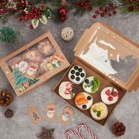 Emballage de boulangerie écologique personnalisé pâtisserie Cupcake crêpe biscuits chocolat Brownie boîte d'emballage en papier avec fenêtre d'insertion