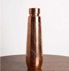 Premium <b>Copper</b> <b>Drinking</b> <b>Bottle</b> With Elegant Design For Daily Water Storage At Home Office Gym School Travel And Outdoor Use - Product Image 2