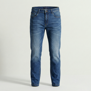 <b>Mens</b> Casual Straight Loose Fit Denim Pants-Cotton Blend with Elasterell-P <b>Stretch</b> Lightweight Comfort Private Label Available - Product Image 1