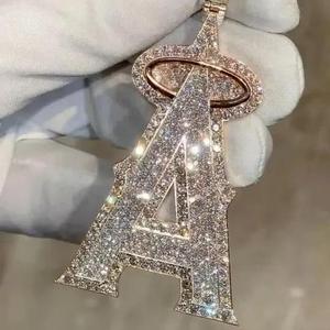 Pendentif personnalisable en moissanite 3,30 carats, en argent 925 plaqué or rose, style hip-hop, bijoux uniques, pendentifs et breloques - Product Image 2